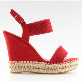 Sandali con zeppa rossi 3811-7 Rosso