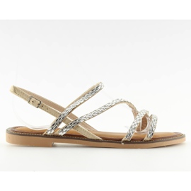 Sandali con zirconi beige FM814 albicocca