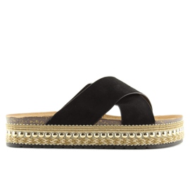 Ciabatte espadrillas nere H55 nero