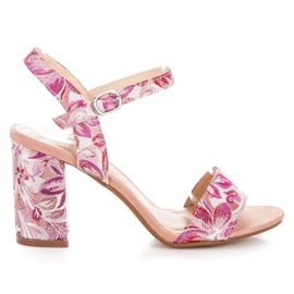 Seastar Sandali casual con tacco alto rosa