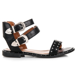 Seastar Sandali piatti neri nero