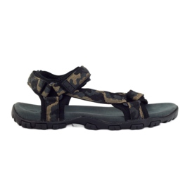 American Club Sandali con inserto in pelle American 1729 camo nero marrone grigio