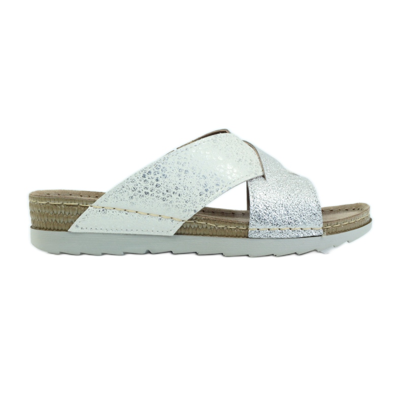 KOMFORT INBLU 010 pantofole tęg.H bianca grigio