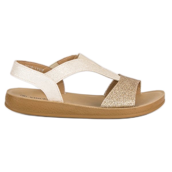 Sandali vinceza dorati d'oro