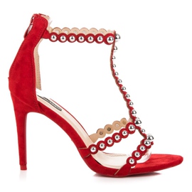 Sandali in pelle scamosciata rossi rosso