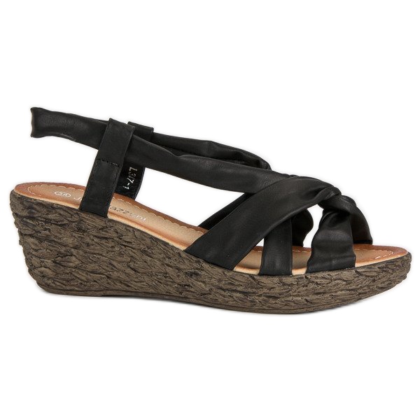 Sandali con zeppa slip-on nero