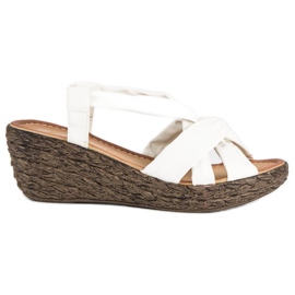 Sandali con zeppa slip-on bianco