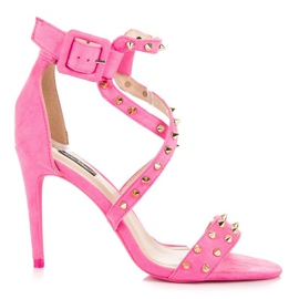 Sandali rosa su tacco alto