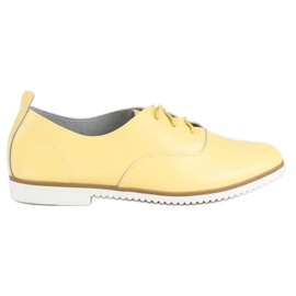Scarpe mazaro in pelle gialla giallo