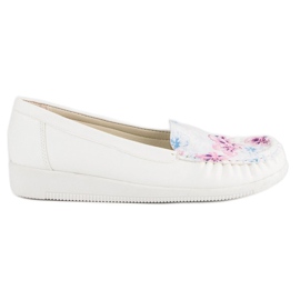 Tullo Mocassini Bianchi Con Fiori bianco