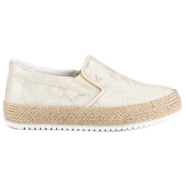 Betler Espadrillas Dorate Sulla Piattaforma d'oro