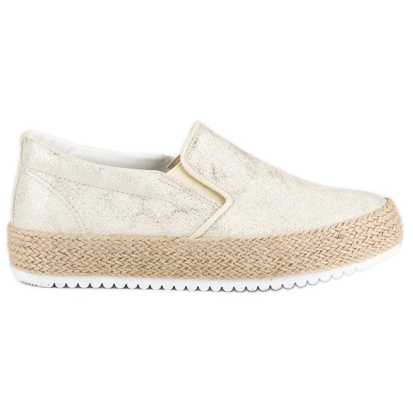 Betler Espadrillas Dorate Sulla Piattaforma d'oro