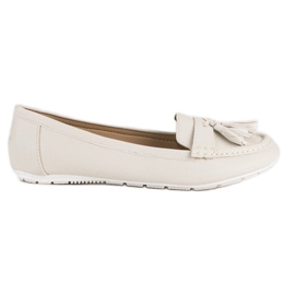 Tullo Mocassini beige con frange