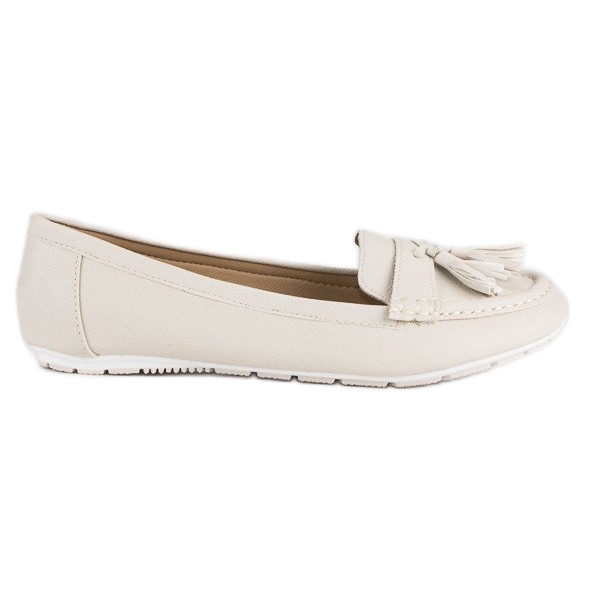 Tullo Mocassini beige con frange