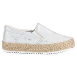 Betler Espadrillas D'argento Sulla Piattaforma grigio