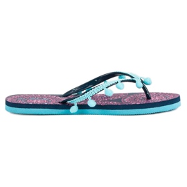 Ax Boxing Infradito con pompon blu