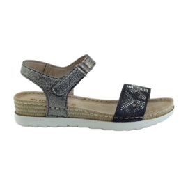 Comodi sandali INBLU in argento-grafite grigio