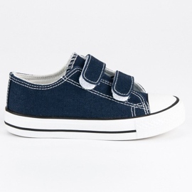 Sneakers da bambino in velcro blu navy