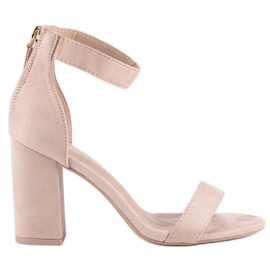 Sandali con zip in camoscio marrone