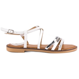 Bello Star Sandali bassi con fibbia grigio bianco