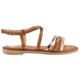 Bello Star Sandali bassi con fibbia marrone