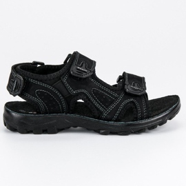 Hasby Sandali in pelle per bambini nero