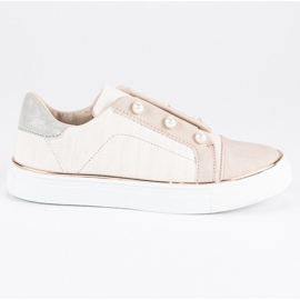 Scarpe da ginnastica con perle marrone