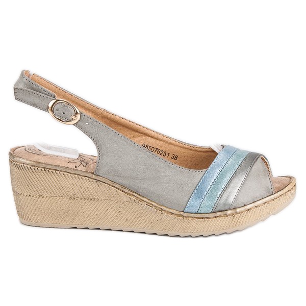 Comodi sandali con zeppa grigio