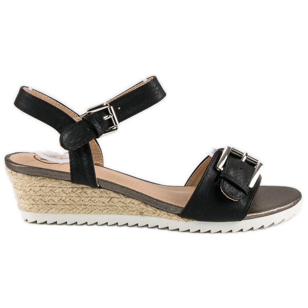 Kylie Sandali espadrillas con fibbia nero