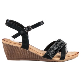 Fama Sandali con ornamenti nero
