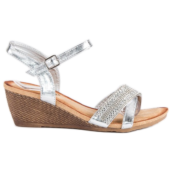 Fama Sandali con ornamenti grigio