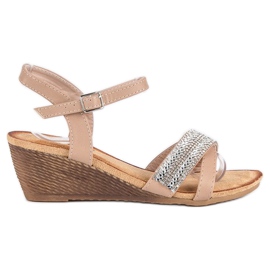 Fama Sandali con ornamenti marrone
