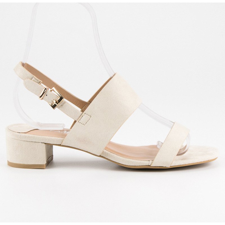 Fama Sandali con tacco basso marrone