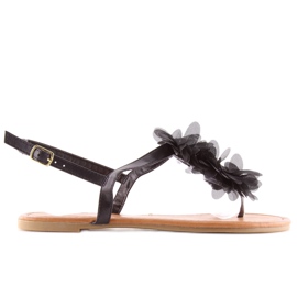 Sandali neri con fiori CK36P neri nero