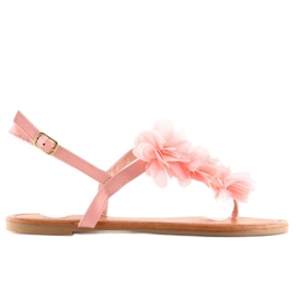 Sandali con fiori rosa CK36P rosa