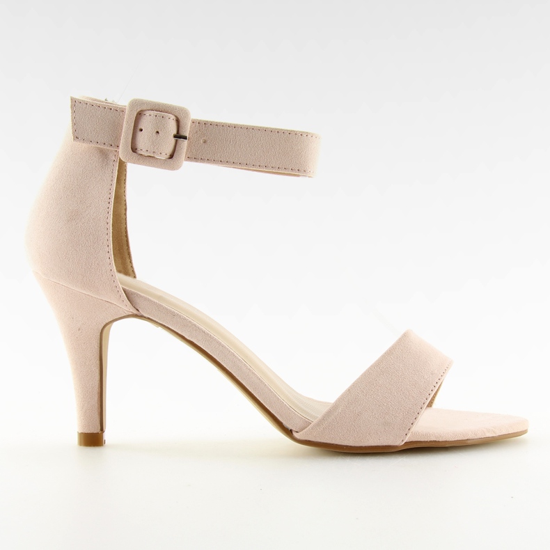 Sandali con tacco basso rosa BL076
