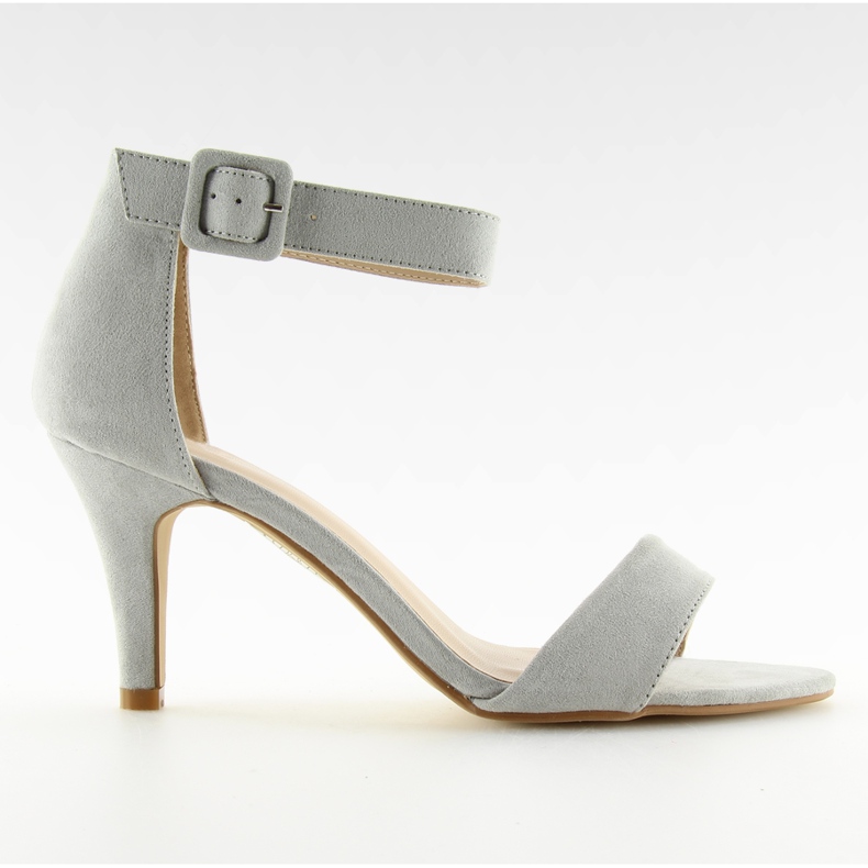 Sandali con tacco basso grigio BL0763