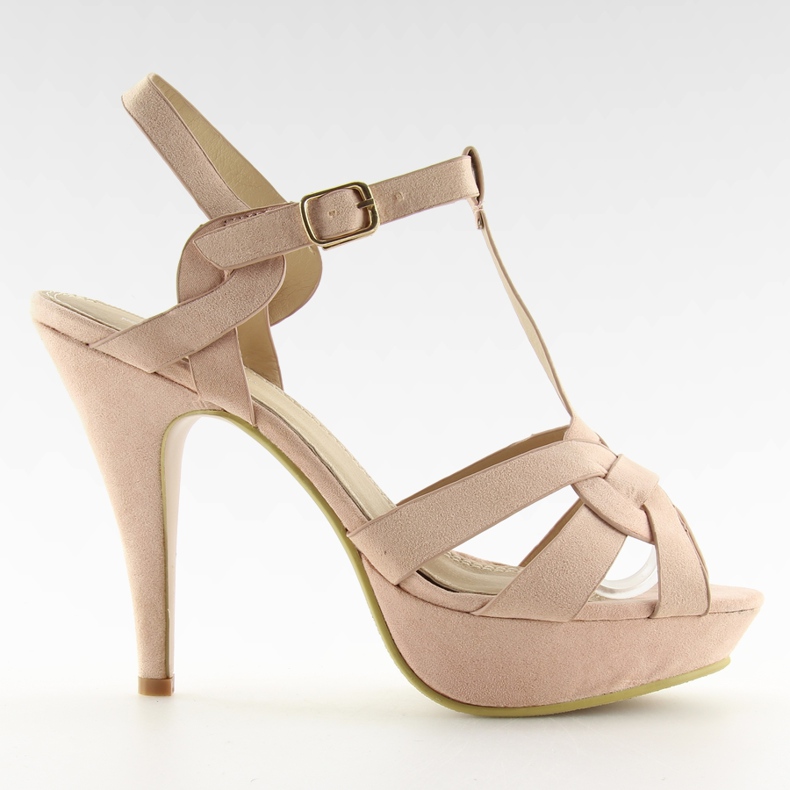 Sandali con tacco rosa B99018Y-SP rosa