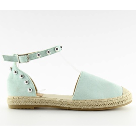 Espadrillas verdi con borchie A636-ESP-1 Verdi blu