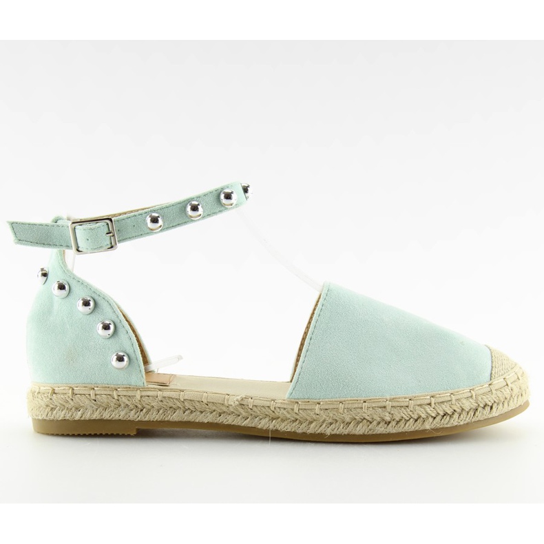 Espadrillas verdi con borchie A636-ESP-1 Verdi blu