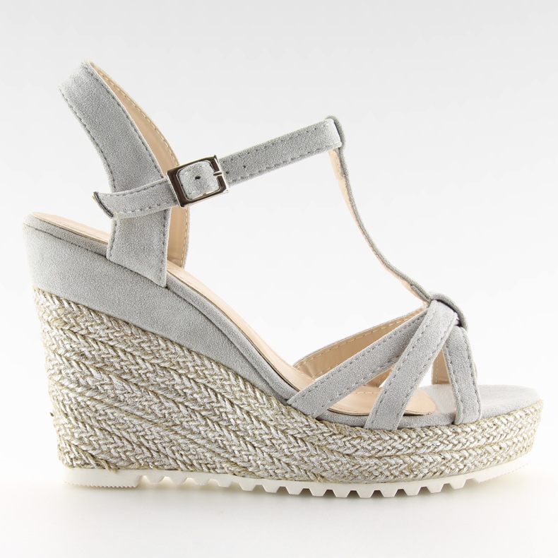 Sandali grigi, espadrillas su zeppa 680-30 Grey grigio