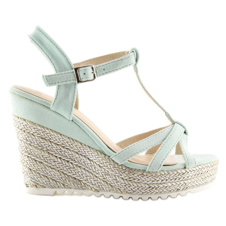 Sandali espadrillas con zeppa celadon 680-30 Verde