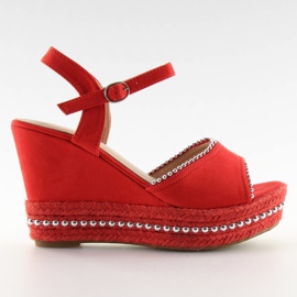 Sandali con zeppa rossi U-6272 rossi rosso