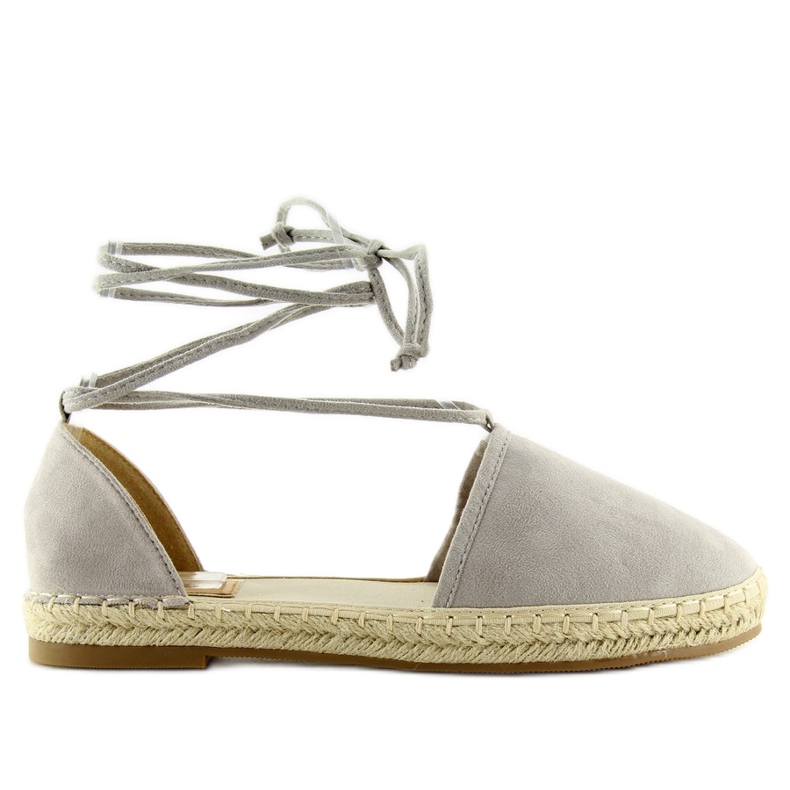 Espadrillas grigie con caviglia annodata 431-PGREY grigio