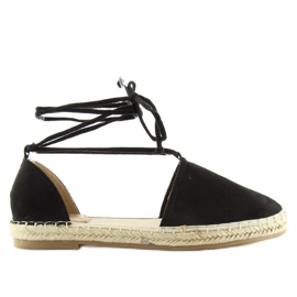 Espadrillas nere con lacci alla caviglia 431-P nero
