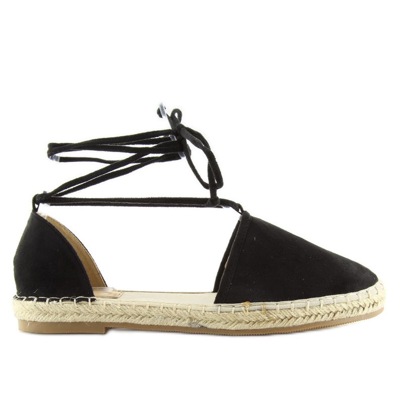 Espadrillas nere con lacci alla caviglia 431-P nero