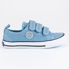 American Club Sneakers sportive American Velcro blu