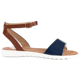 American Club Sandali con fibbia americana blu