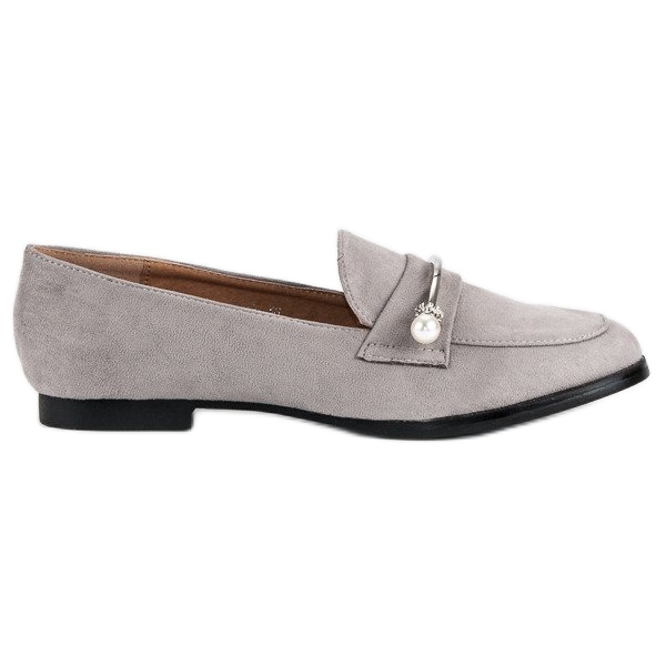 Scarpe grigie con perle grigio