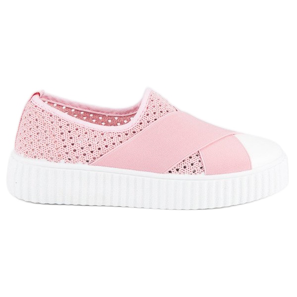 Sneakers Creepers traforate rosa